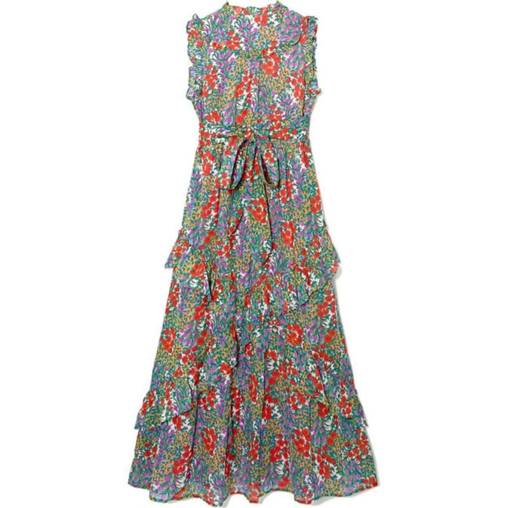 Banjanan Cottage Garden Poppy Multi Green with Tie Waist